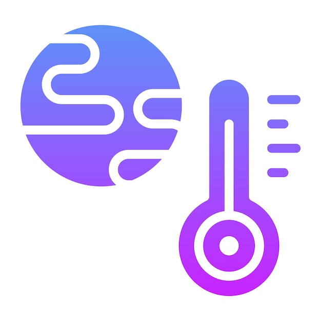 Ilustración del icono vectorial del calentamiento global del conjunto de iconos de energía renovable