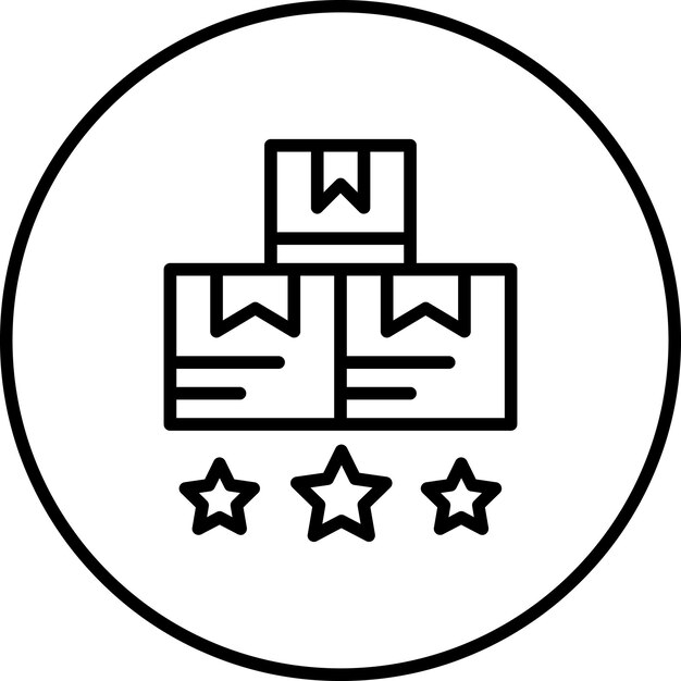Ilustración del icono vectorial de calificación de productos del conjunto de iconos de comercio electrónico