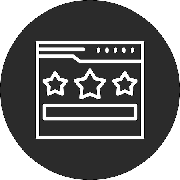 Ilustración del icono vectorial de calificación del sitio web del conjunto de iconos de marketing