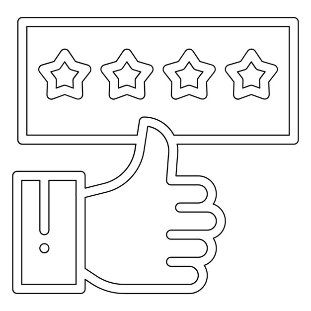 Ilustración del icono vectorial de calificaciones del conjunto de iconos de banca y finanzas