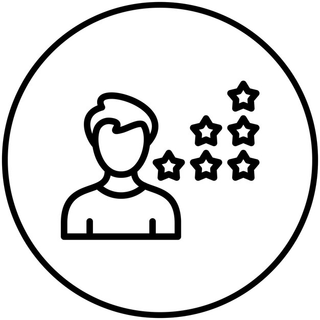 Ilustración del icono vectorial de las calificaciones de los empleados del conjunto de iconos de la economía empresarial