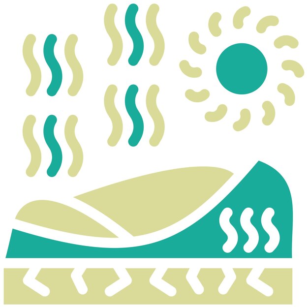 Ilustración del icono vectorial de calor del desierto del iconset del desierto