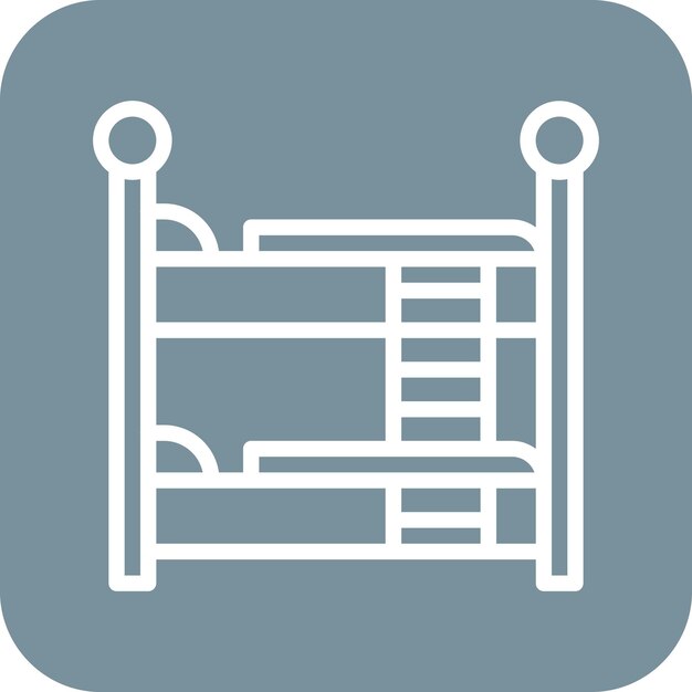 Ilustración del icono vectorial de la cama cuna del conjunto de iconos interiores