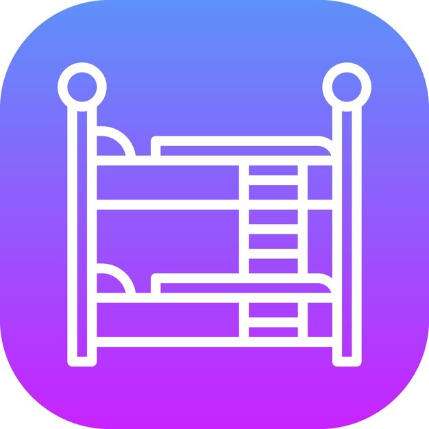 Ilustración del icono vectorial de la cama cuna del conjunto de iconos interiores