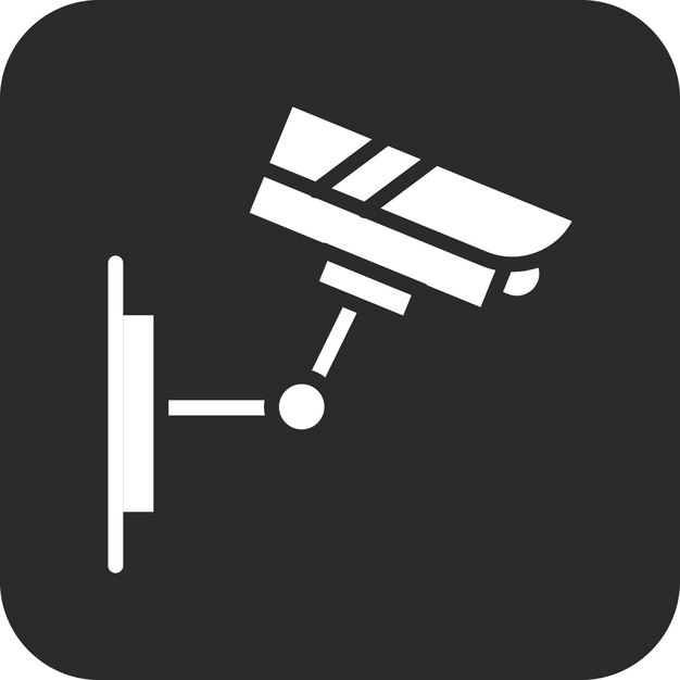 Ilustración del icono vectorial de la cámara de CCTV del conjunto de iconos de protección y seguridad