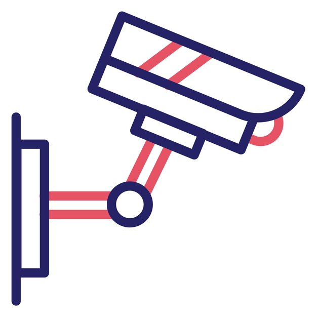 Ilustración del icono vectorial de la cámara de CCTV del conjunto de iconos de protección y seguridad