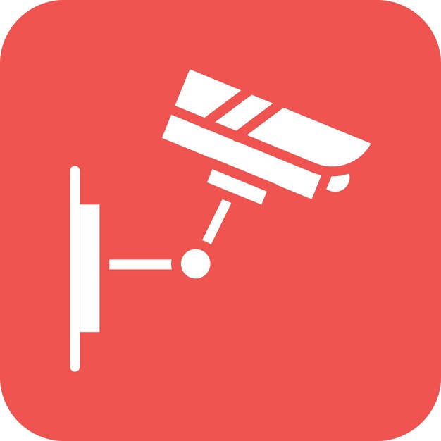 Ilustración del icono vectorial de la cámara de CCTV del conjunto de iconos de protección y seguridad