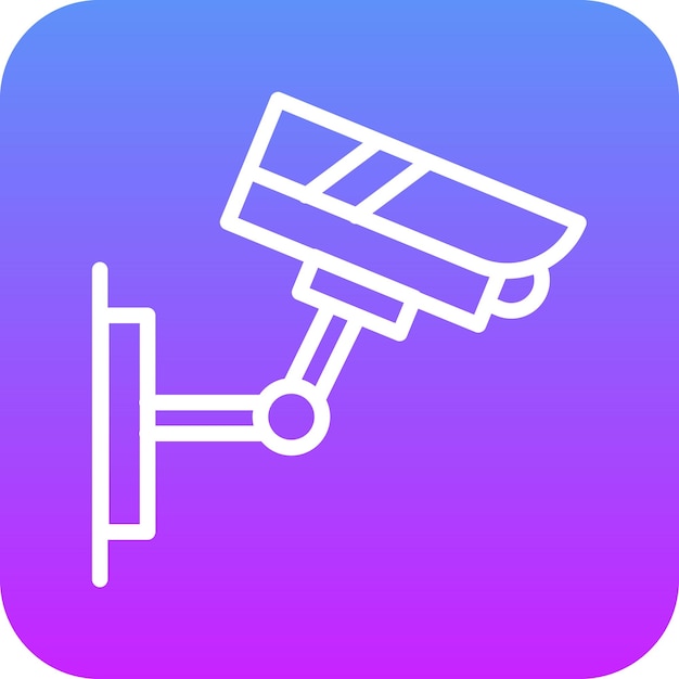 Ilustración del icono vectorial de la cámara de CCTV del conjunto de iconos de protección y seguridad