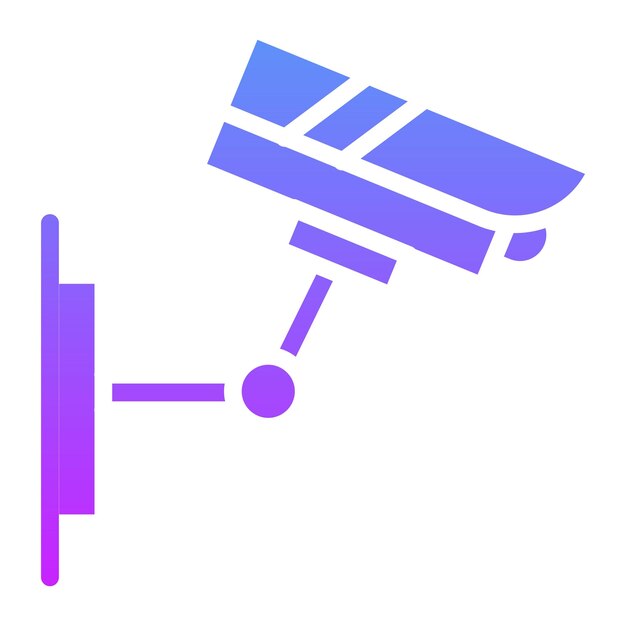 Ilustración del icono vectorial de la cámara de CCTV del conjunto de iconos de protección y seguridad