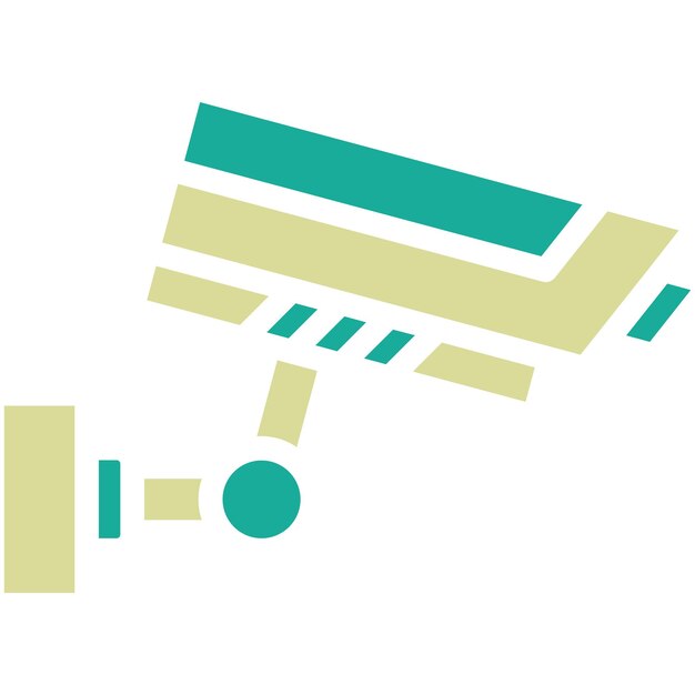Ilustración del icono vectorial de la cámara CCTV del conjunto de iconos de redes y intercambio de datos