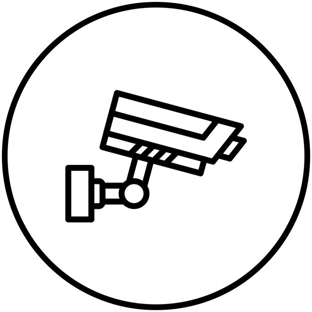 Ilustración del icono vectorial de la cámara CCTV del conjunto de iconos de redes y intercambio de datos