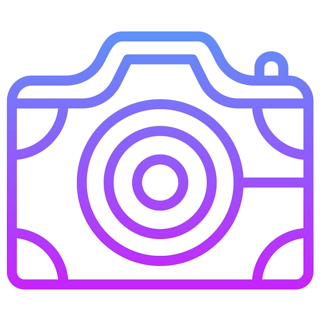 Ilustración del icono vectorial de la cámara compacta del conjunto de iconos de fotografía