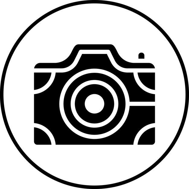 Ilustración del icono vectorial de la cámara compacta del conjunto de iconos de fotografía