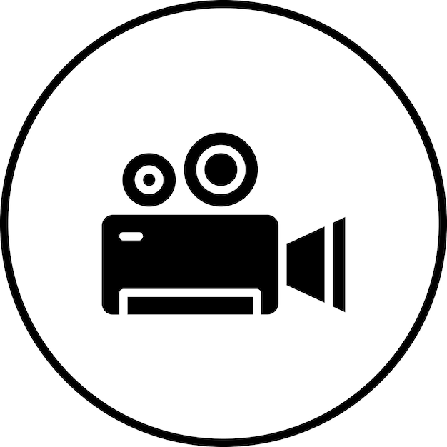 Ilustración del icono vectorial de la cámara del conjunto de iconos de cine
