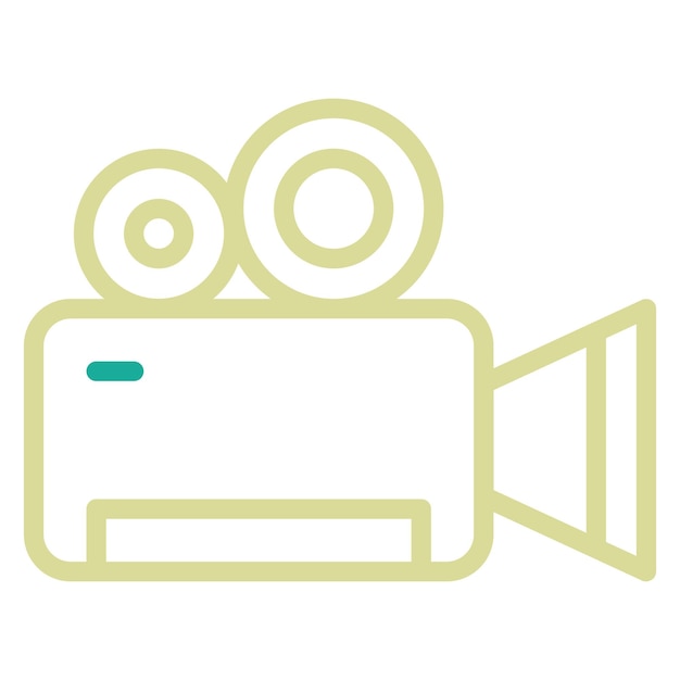 Ilustración del icono vectorial de la cámara del conjunto de iconos de cine