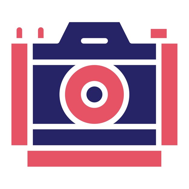 Ilustración del icono vectorial de la cámara del conjunto de iconos de cumpleaños