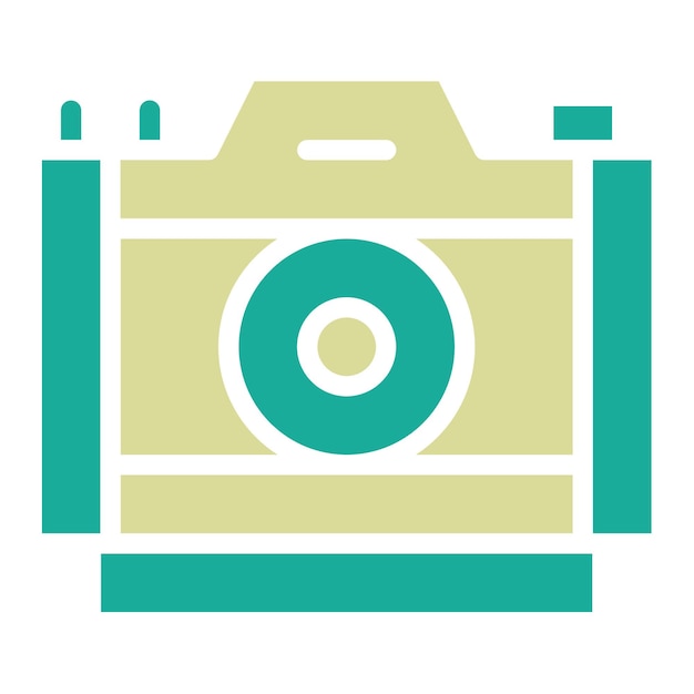Ilustración del icono vectorial de la cámara del conjunto de iconos de cumpleaños
