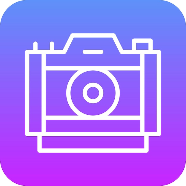 Ilustración del icono vectorial de la cámara del conjunto de iconos de cumpleaños