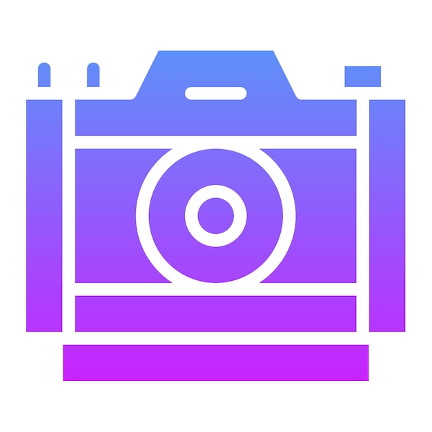 Ilustración del icono vectorial de la cámara del conjunto de iconos de cumpleaños