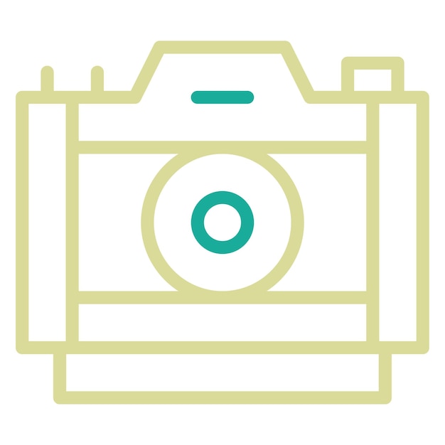 Ilustración del icono vectorial de la cámara del conjunto de iconos de cumpleaños