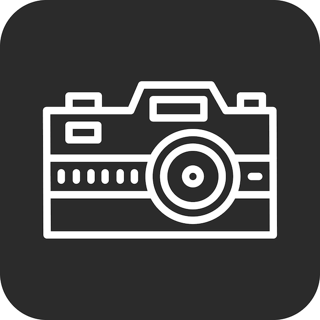 Ilustración del icono vectorial de la cámara del conjunto de iconos de servicios hoteleros