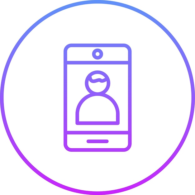 Ilustración del icono vectorial de la cámara delantera del conjunto de iconos de fotografía