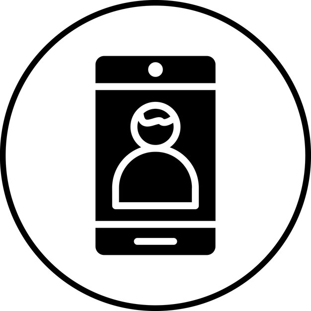 Ilustración del icono vectorial de la cámara delantera del conjunto de iconos de fotografía