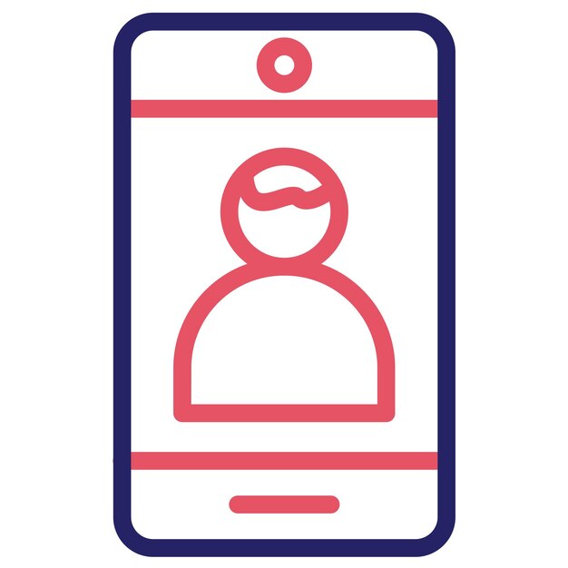 Ilustración del icono vectorial de la cámara delantera del conjunto de iconos de fotografía
