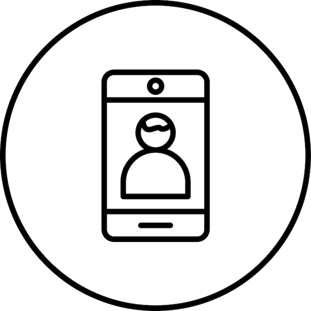 Ilustración del icono vectorial de la cámara delantera del conjunto de iconos de fotografía