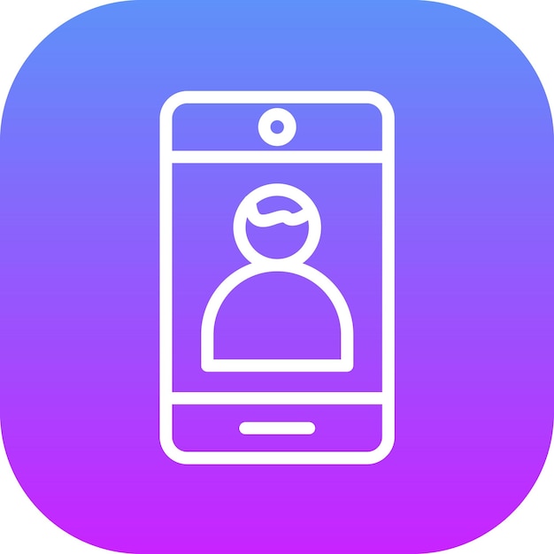 Ilustración del icono vectorial de la cámara delantera del conjunto de iconos de fotografía