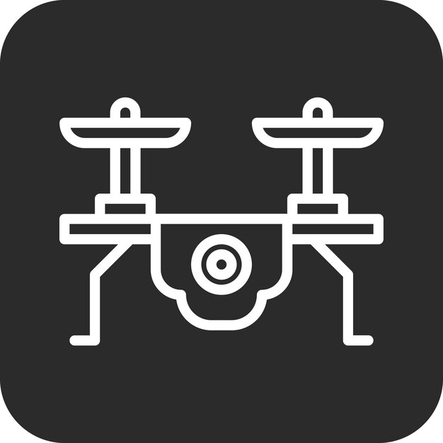 Ilustración del icono vectorial de la cámara Drone del conjunto de iconos de tecnología espacial