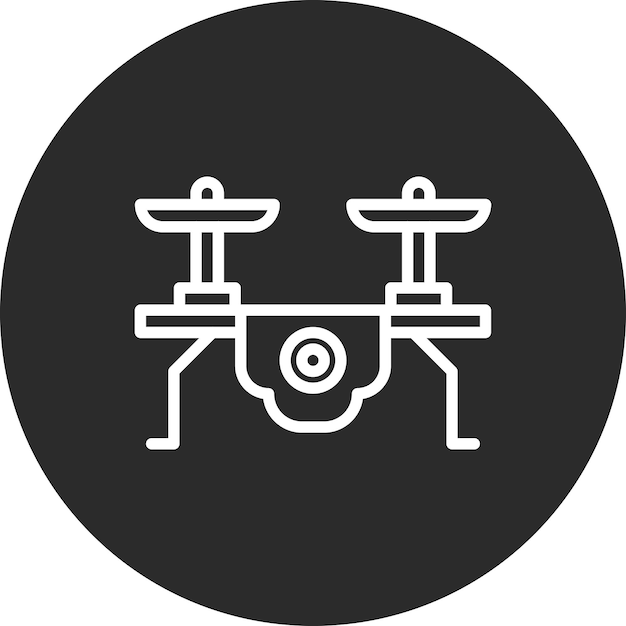 Ilustración del icono vectorial de la cámara Drone del conjunto de iconos de tecnología espacial