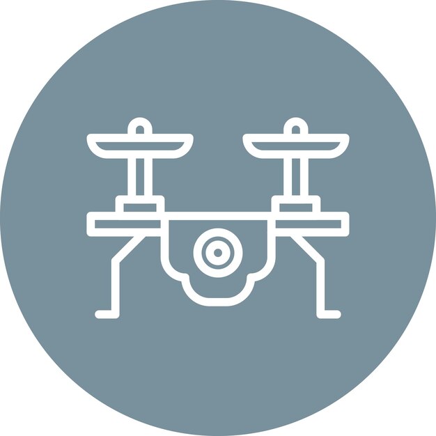 Ilustración del icono vectorial de la cámara Drone del conjunto de iconos de tecnología espacial