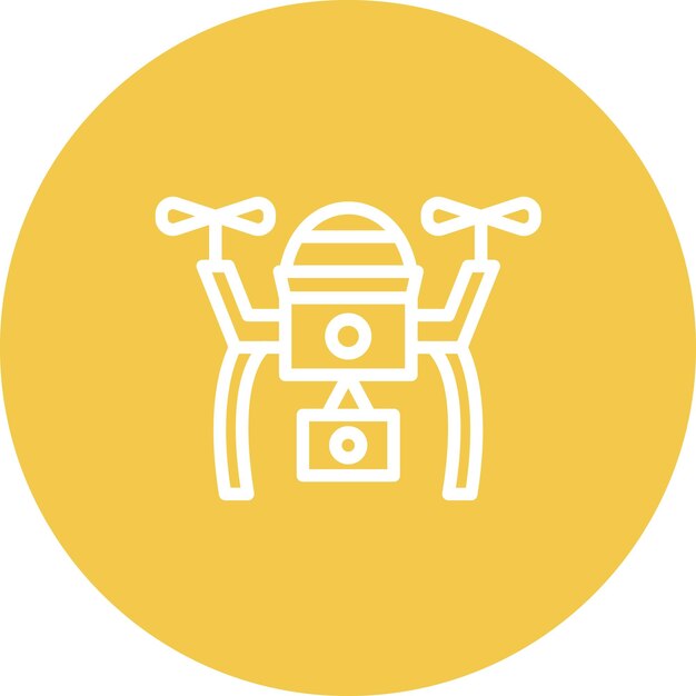 Ilustración del icono vectorial de la cámara de drones del conjunto de iconos de carreras automáticas