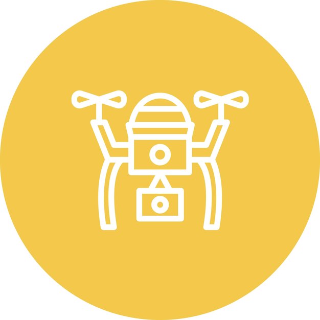 Ilustración del icono vectorial de la cámara de drones del conjunto de iconos de carreras automáticas