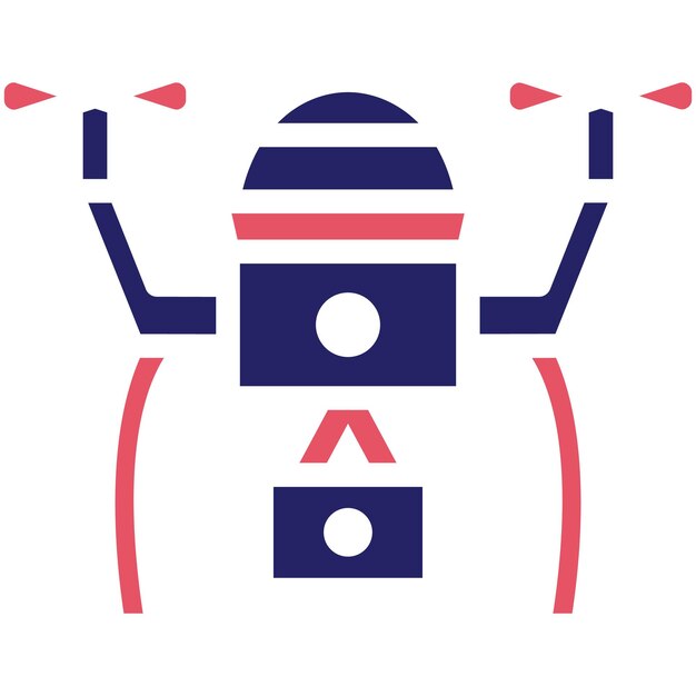 Ilustración del icono vectorial de la cámara de drones del conjunto de iconos de carreras automáticas
