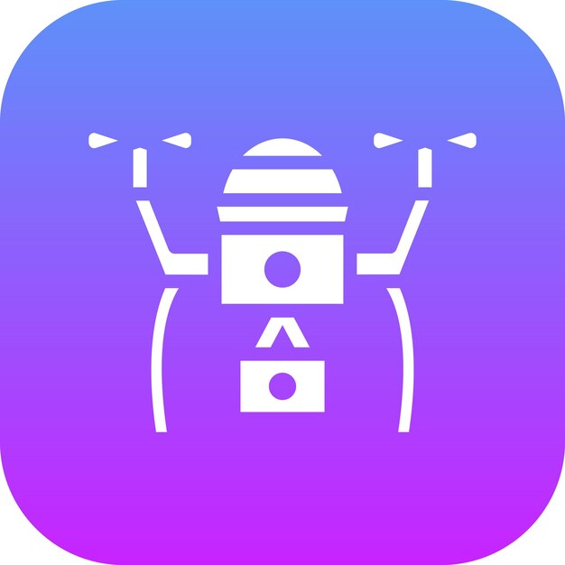 Ilustración del icono vectorial de la cámara de drones del conjunto de iconos de carreras automáticas
