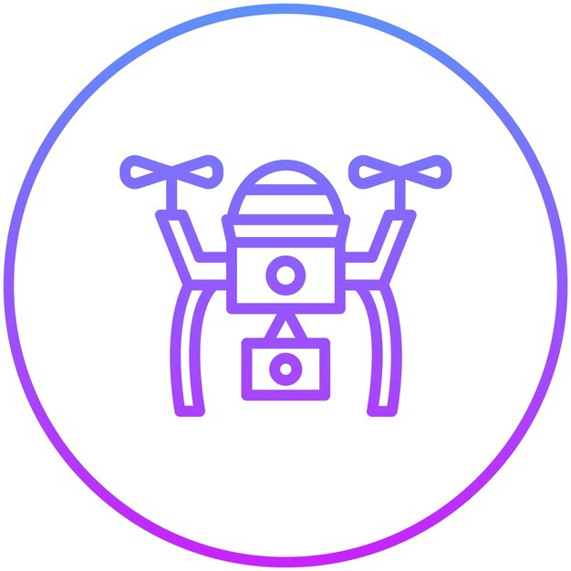 Ilustración del icono vectorial de la cámara de drones del conjunto de iconos de carreras automáticas