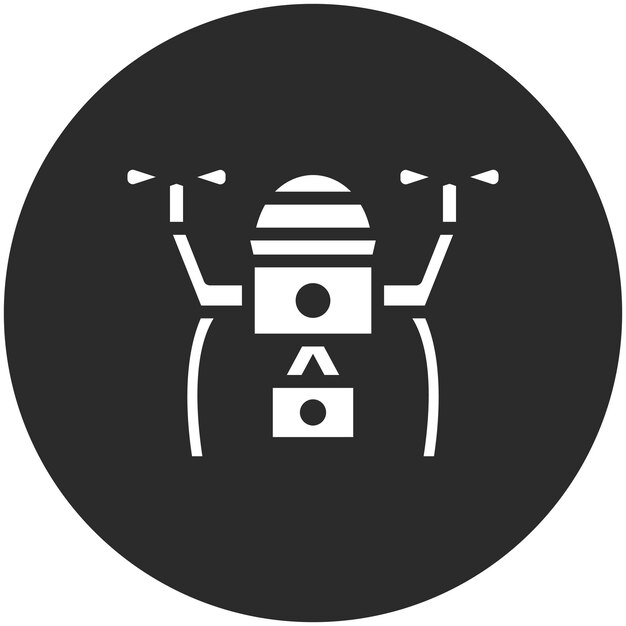 Ilustración del icono vectorial de la cámara de drones del conjunto de iconos de carreras automáticas