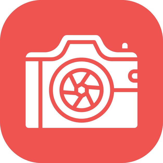 Ilustración del icono vectorial de la cámara Dslr del conjunto de iconos de fotografía