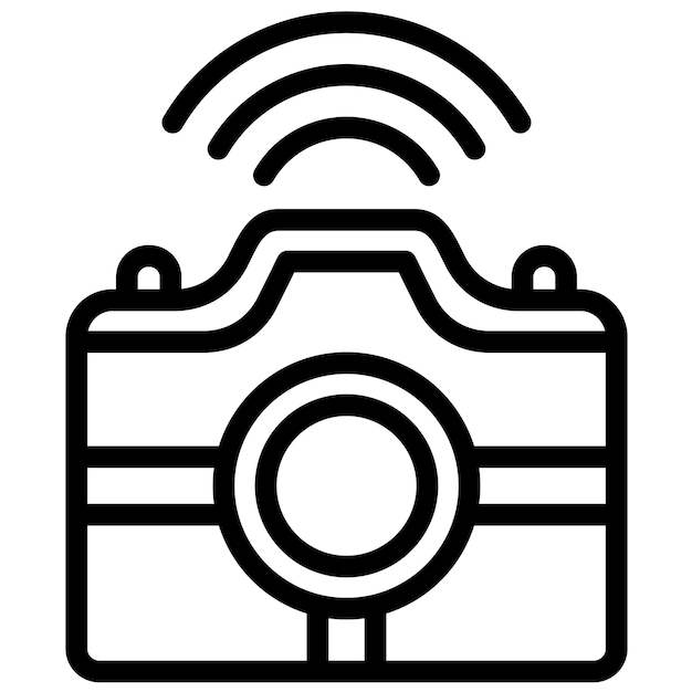 Ilustración del icono vectorial de la cámara inteligente del conjunto de iconos de inteligencia artificial