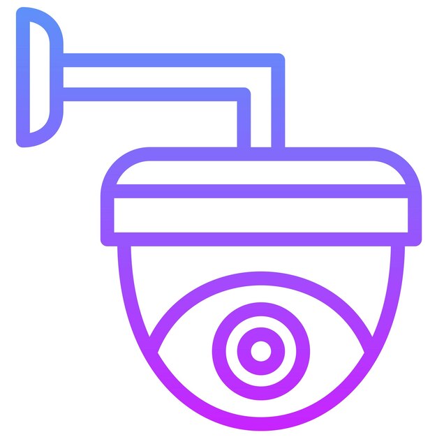 Ilustración del icono vectorial de la cámara de seguridad del conjunto de iconos de mejoras para el hogar