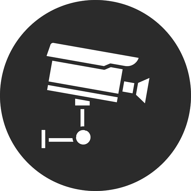 Ilustración del icono vectorial de la cámara de seguridad del conjunto de iconos de tecnología