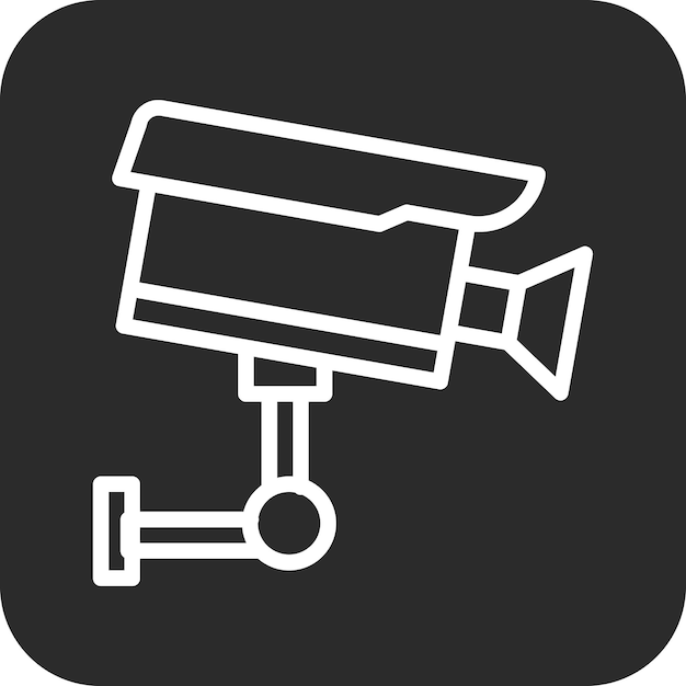 Ilustración del icono vectorial de la cámara de seguridad del conjunto de iconos de tecnología