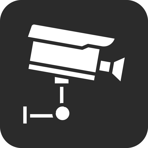 Ilustración del icono vectorial de la cámara de seguridad del conjunto de iconos de tecnología