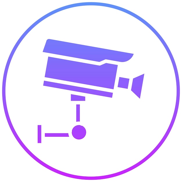 Ilustración del icono vectorial de la cámara de seguridad del conjunto de iconos de tecnología