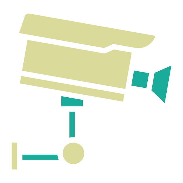 Ilustración del icono vectorial de la cámara de seguridad del conjunto de iconos de tecnología