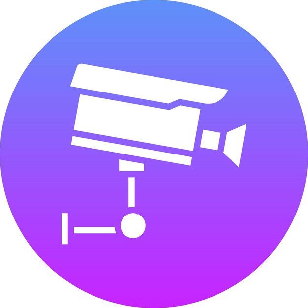 Ilustración del icono vectorial de la cámara de seguridad del conjunto de iconos de tecnología
