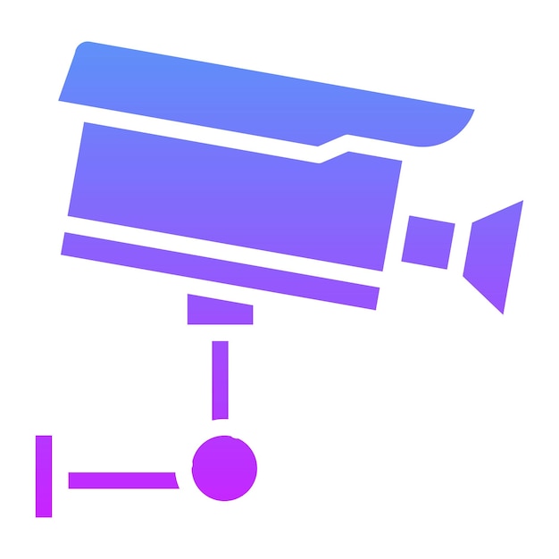 Ilustración del icono vectorial de la cámara de seguridad del conjunto de iconos de tecnología