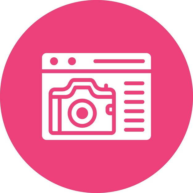 Ilustración del icono vectorial de la cámara del sitio web del conjunto de iconos de fotografía